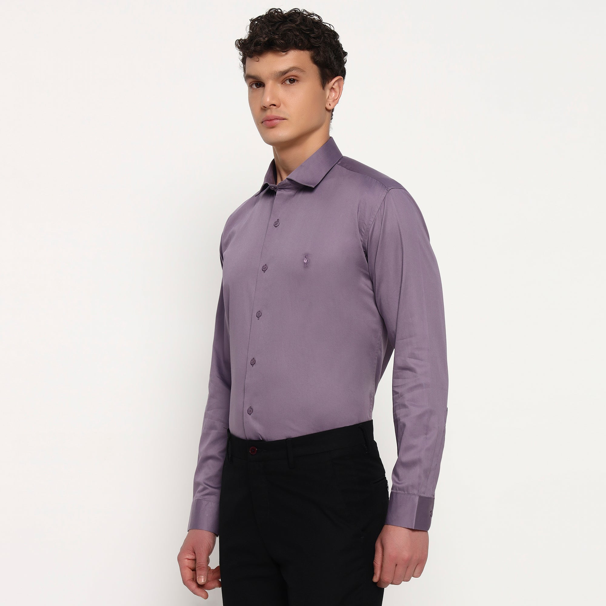 Dusty Purple Satin Shirt