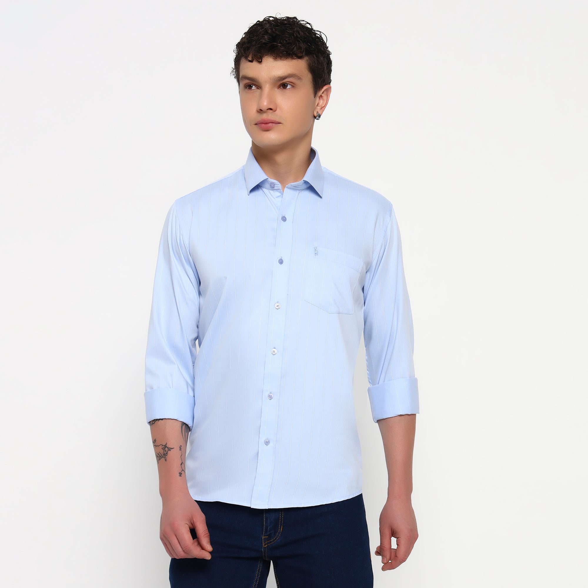 Skyline Blue Stripes Bamboo Shirt