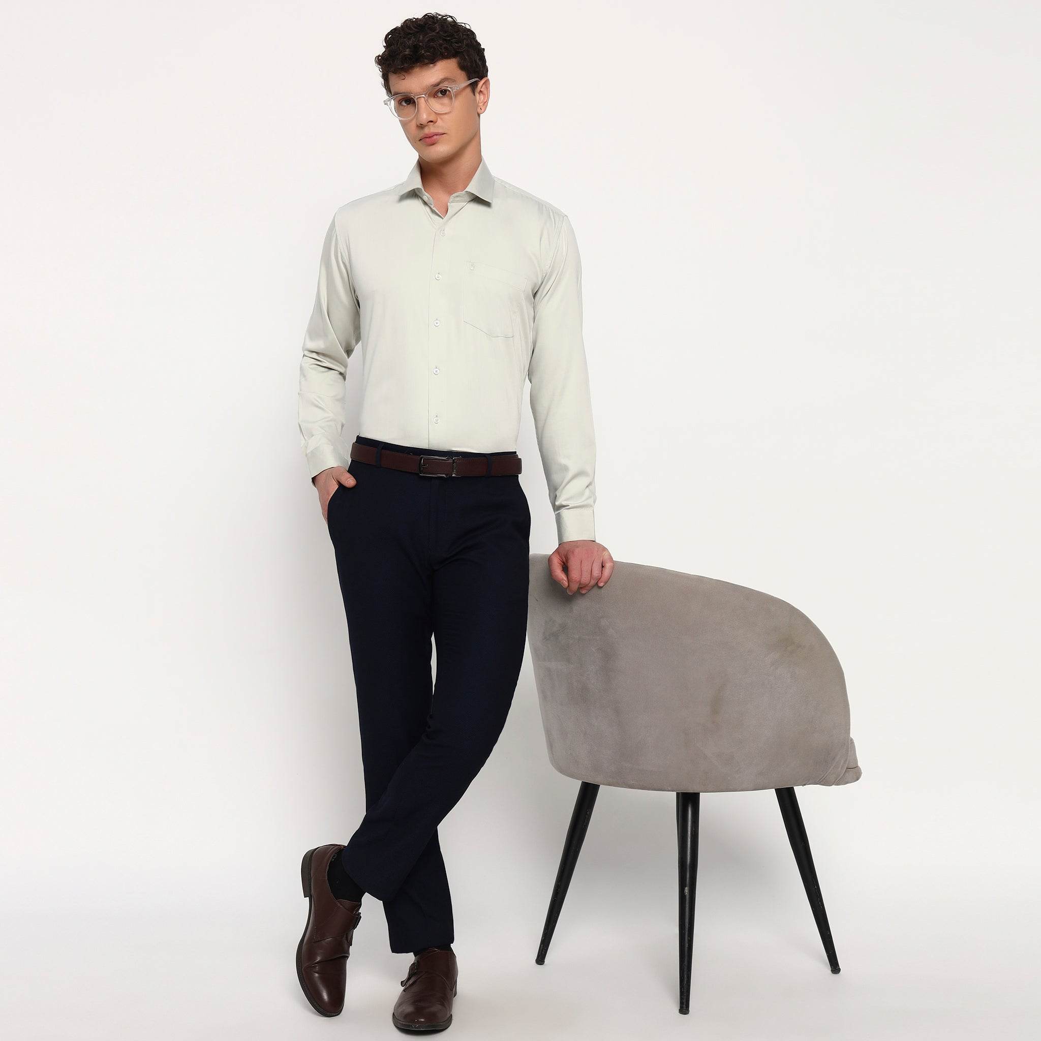 Dust Beige Bamboo Shirt - Sangai