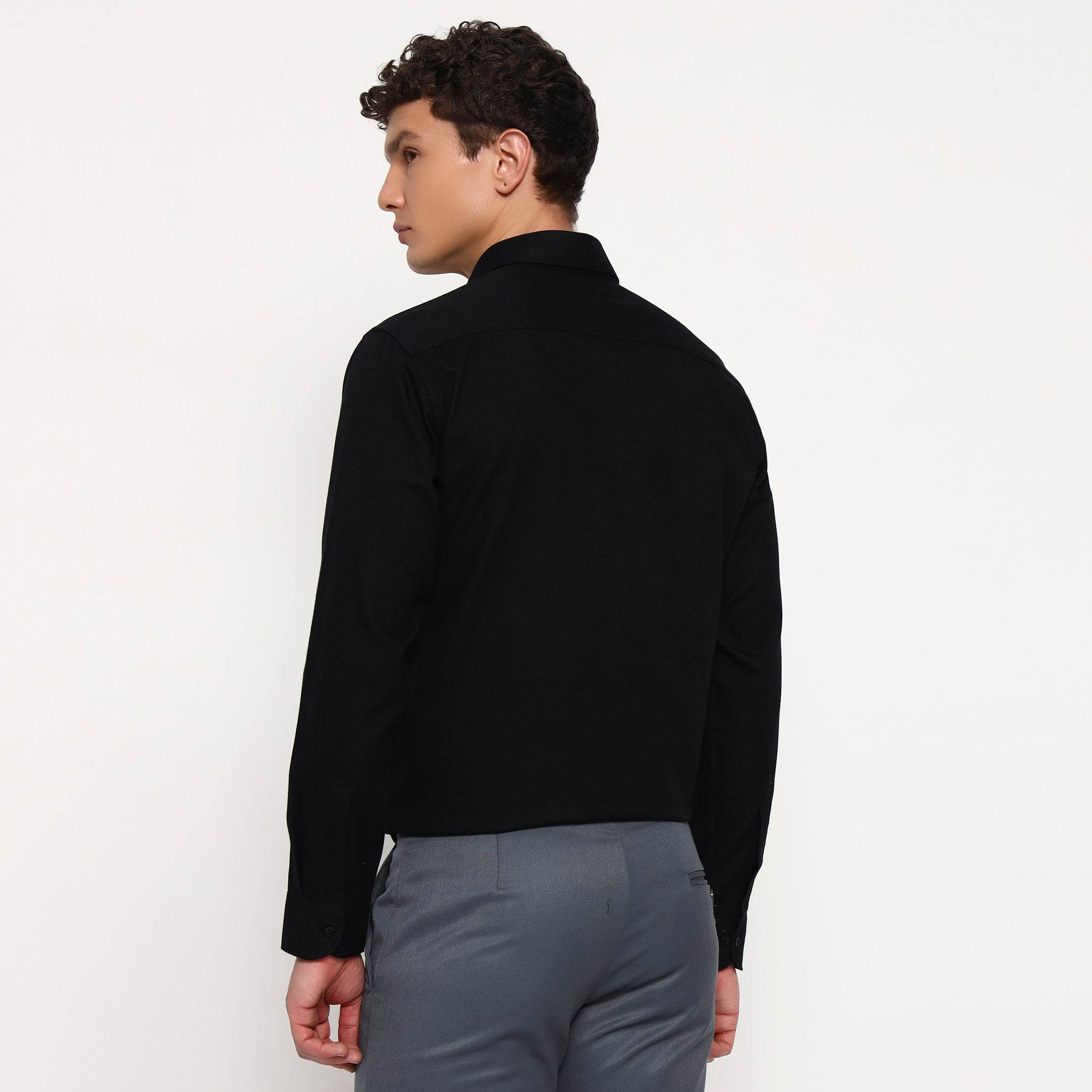 Black Oxford Cotton Shirt - Sangai