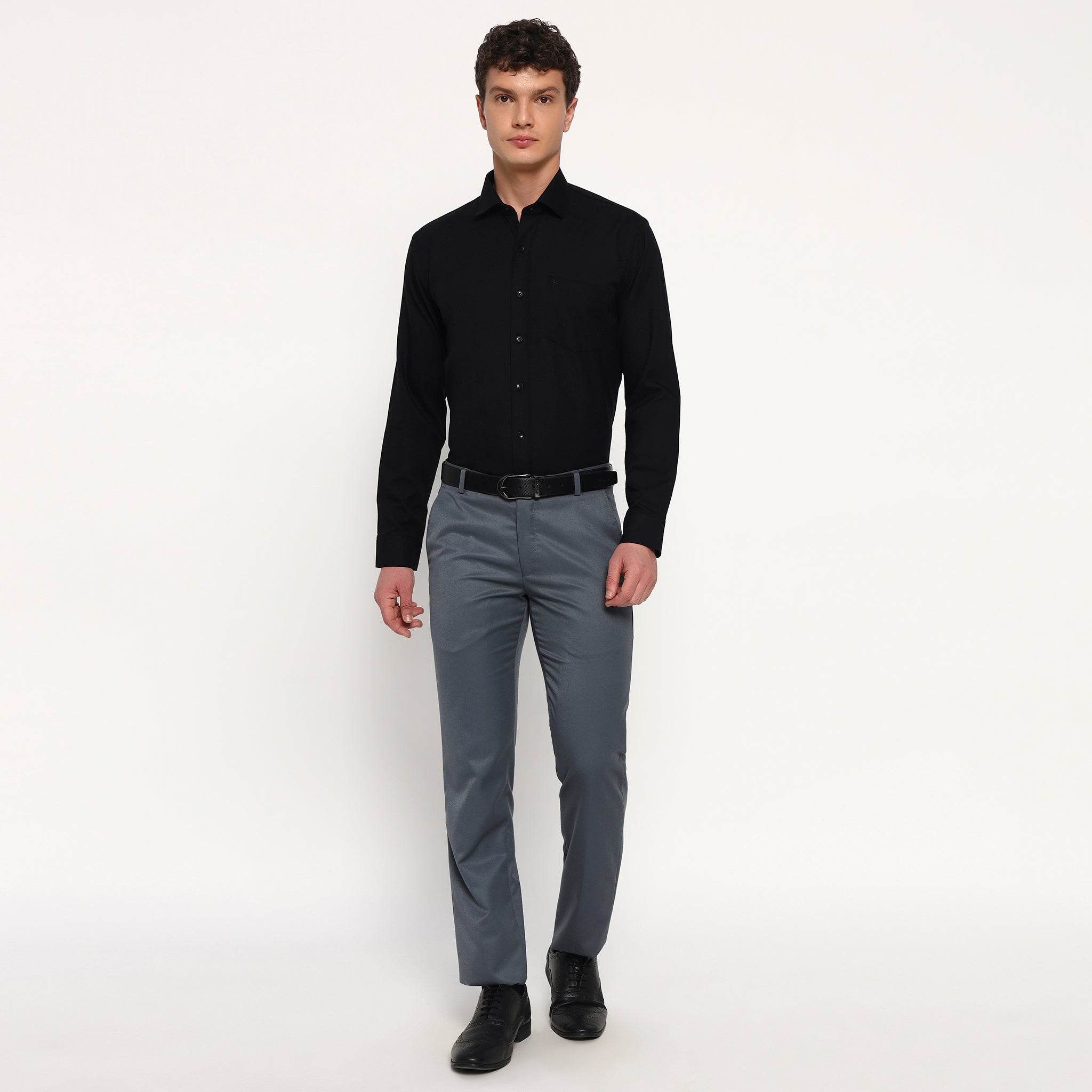 Black Oxford Cotton Shirt - Sangai
