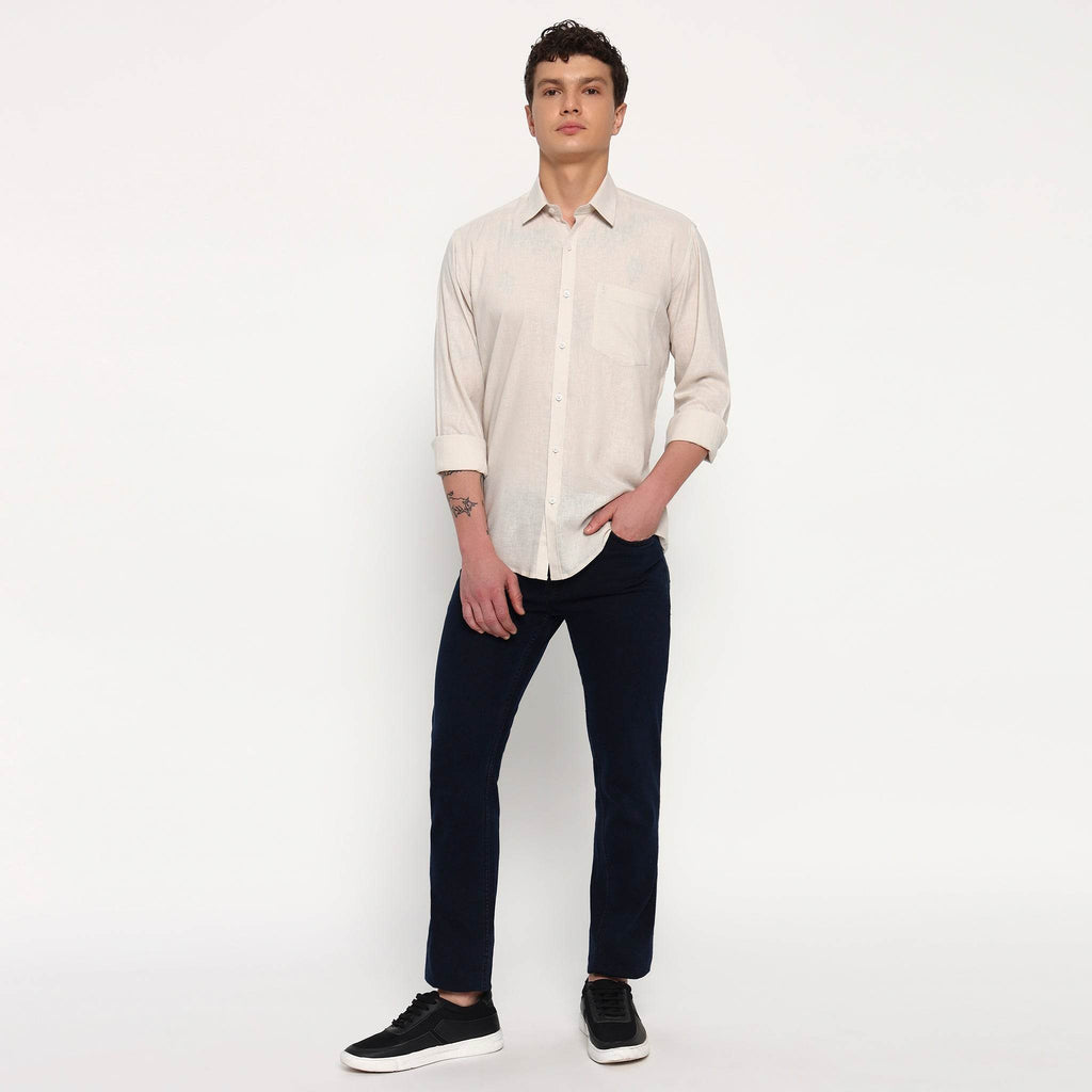 Beige Belgian Linen Shirt - Sangai