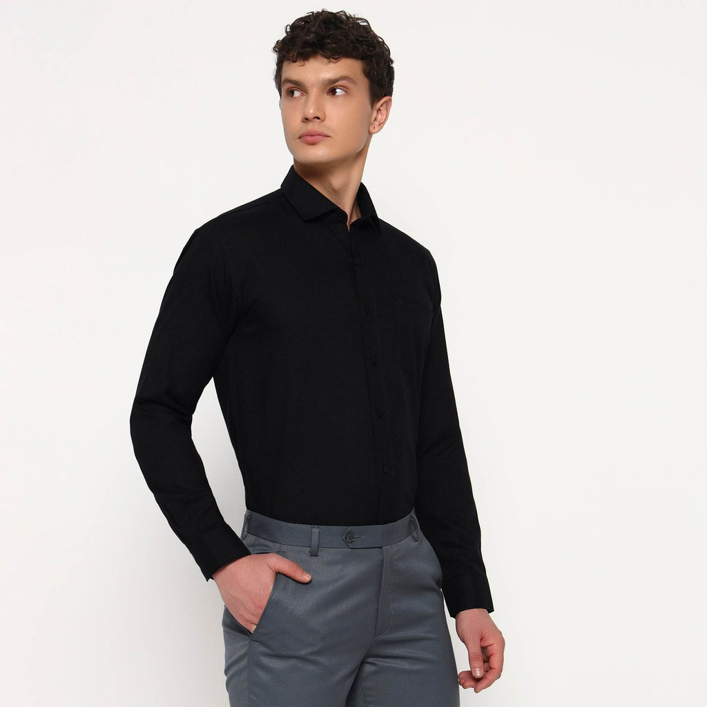 Black Oxford Cotton Shirt - Sangai