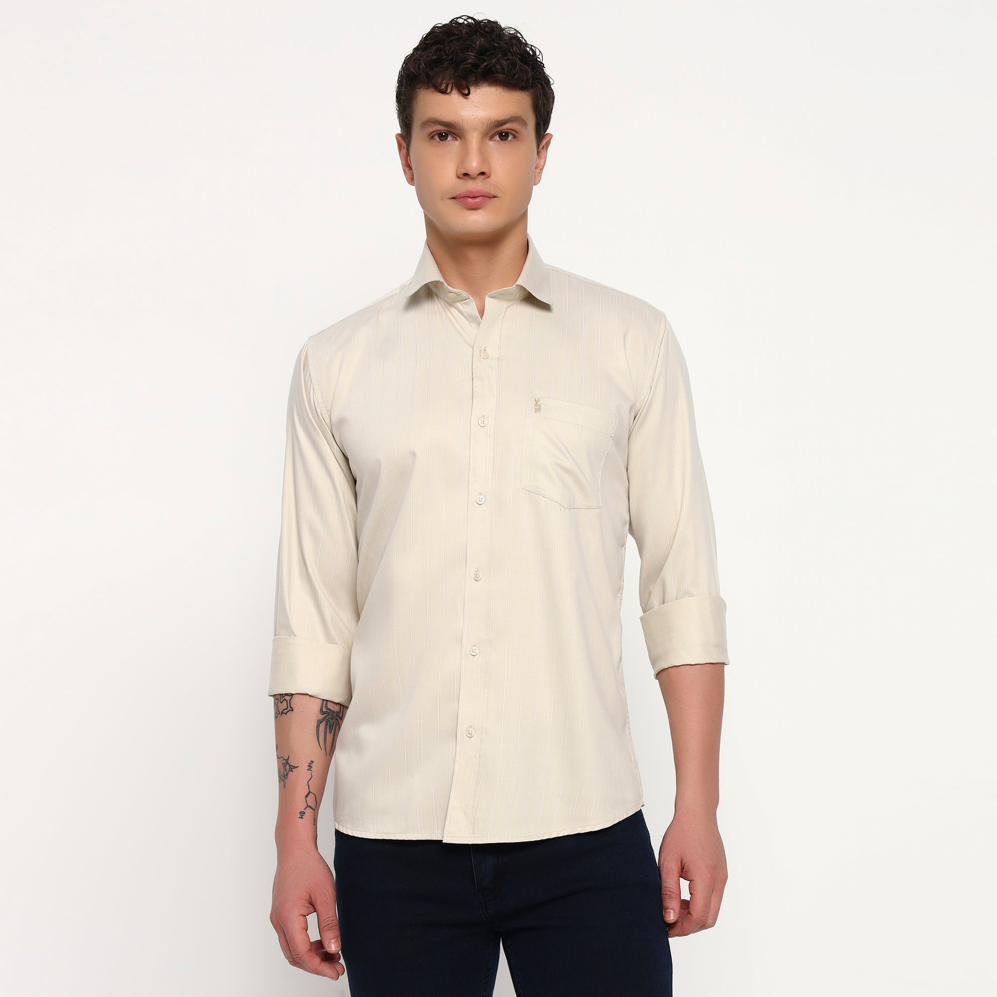 Sandline Beige Stripes Bamboo Shirt