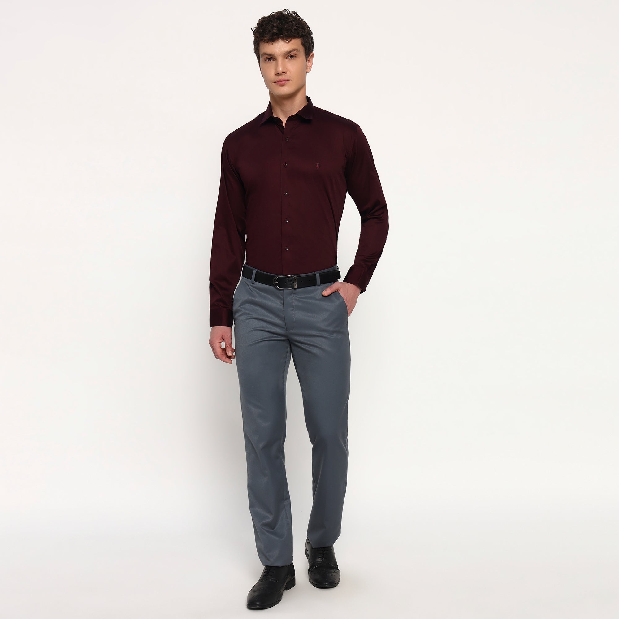 Maroon Satin Shirt