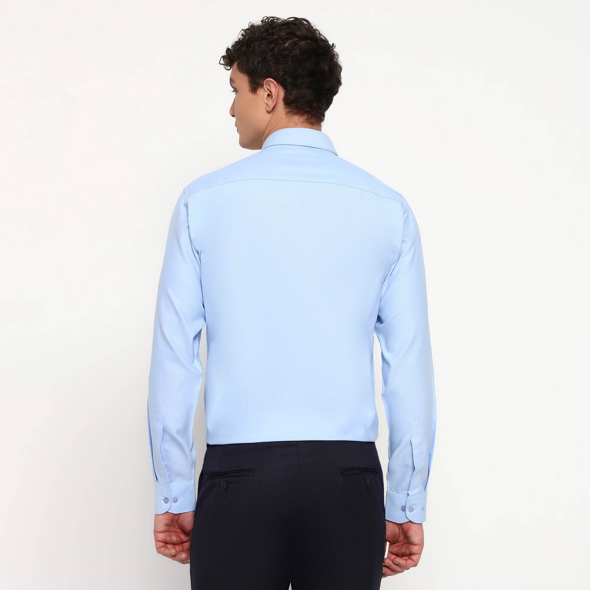 Sky Blue Oxford Cotton Shirt - Sangai