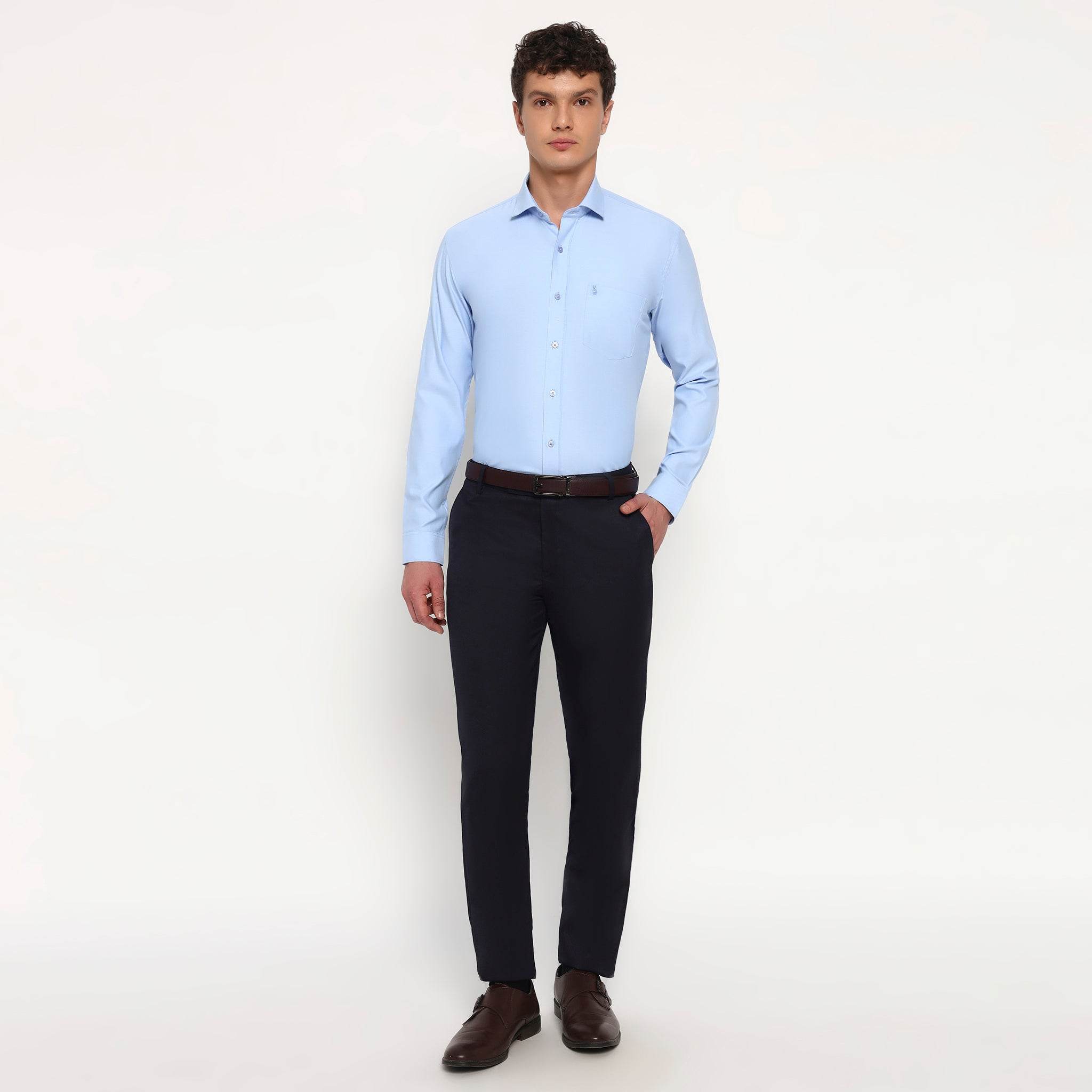 Sky Blue Oxford Cotton Shirt - Sangai