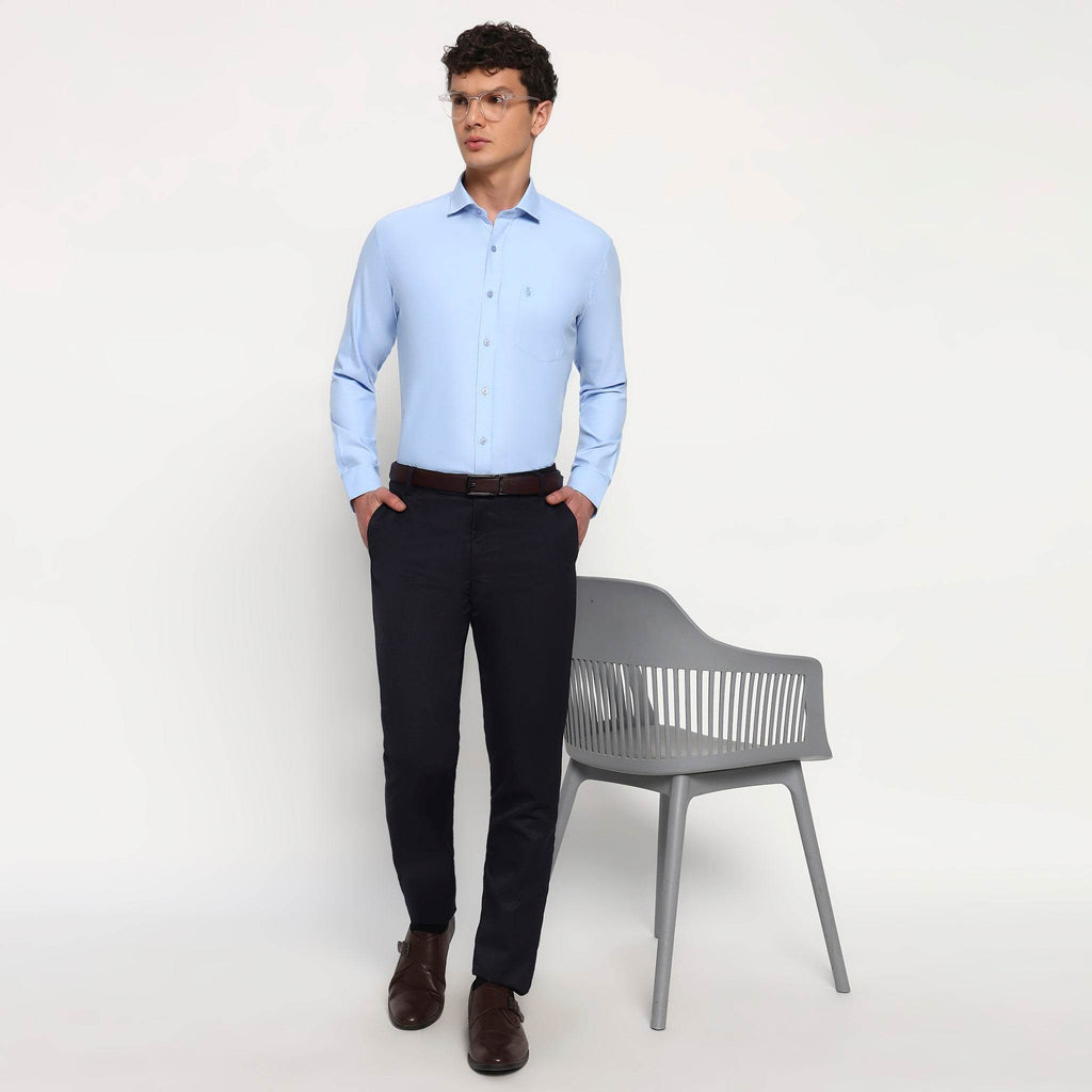 Sky Blue Oxford Cotton Shirt - Sangai