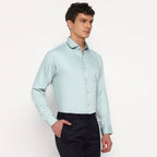 Aqua Cyan Bamboo Shirt - Sangai