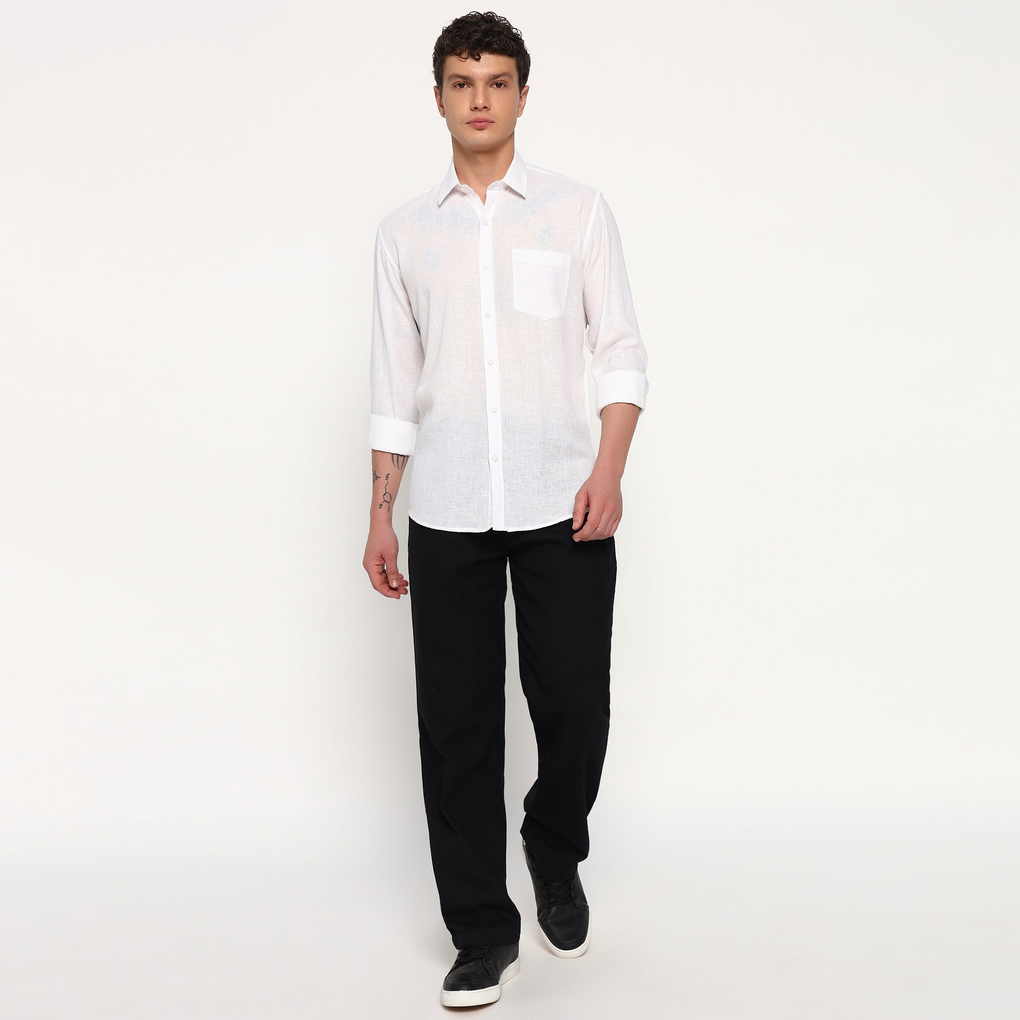 Snow White Belgian Linen Shirt