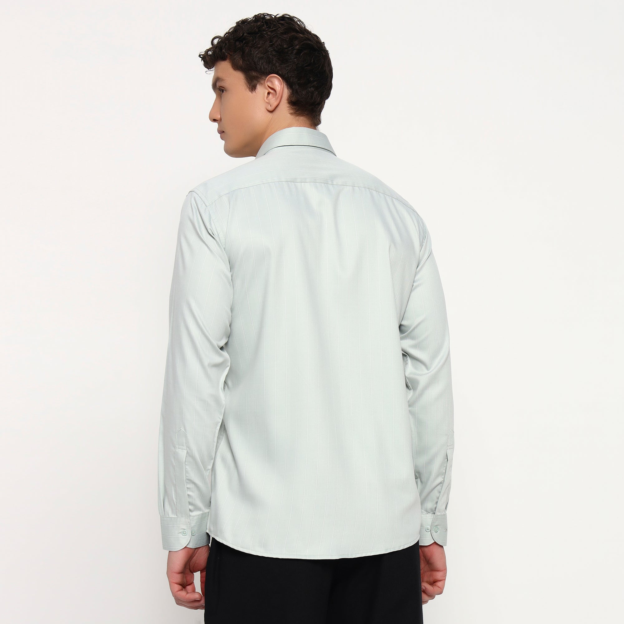 Mint Green Stripes Bamboo Shirt