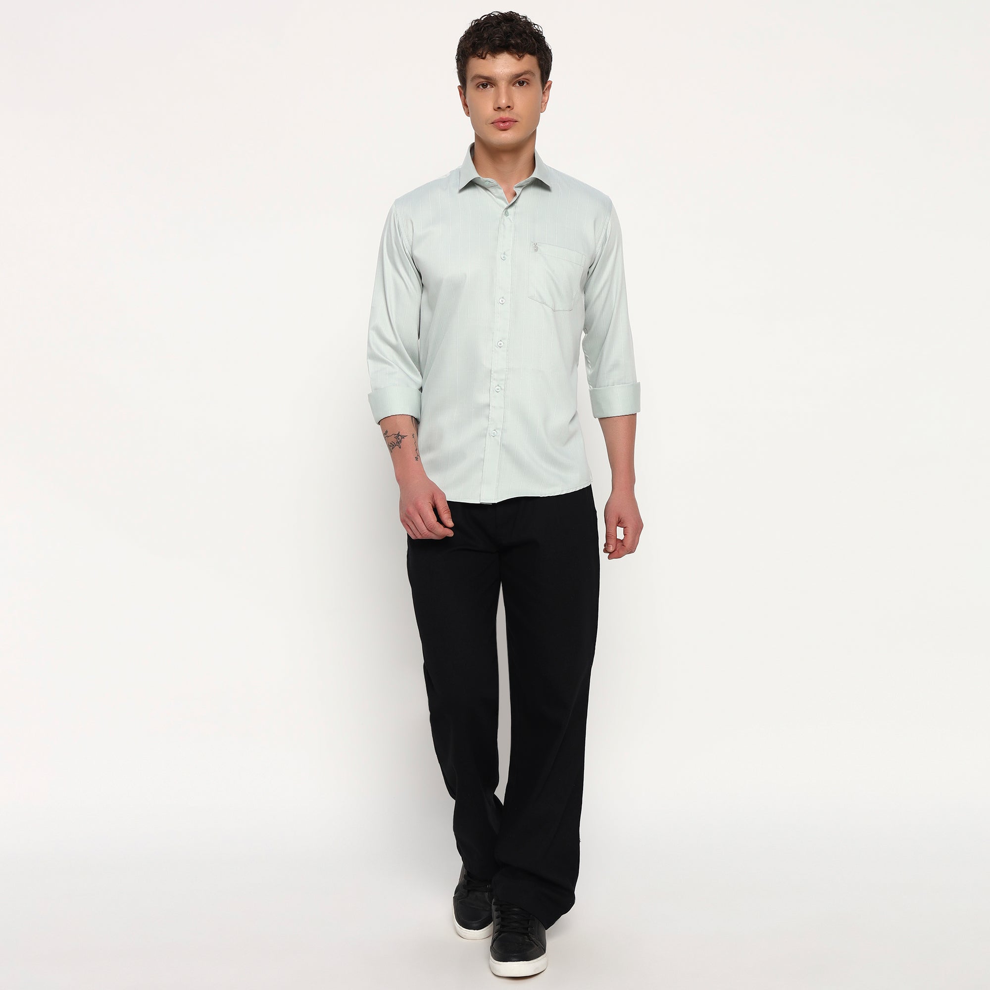 Mint Green Stripes Bamboo Shirt