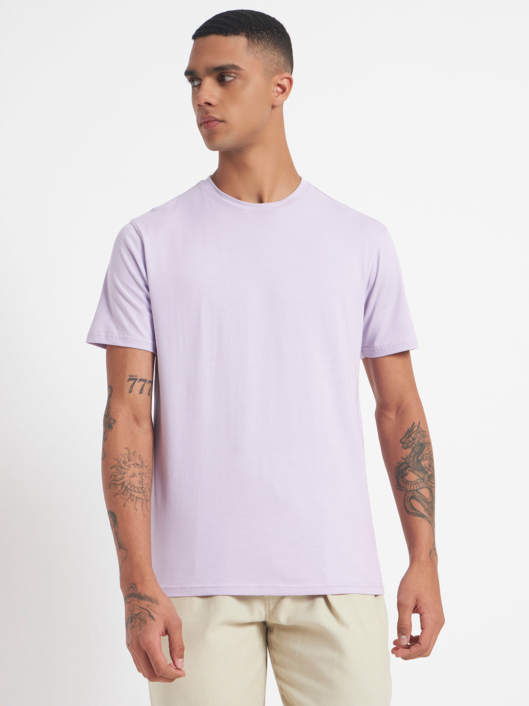 Plain Lavender Elite Stretch Cotton Tee