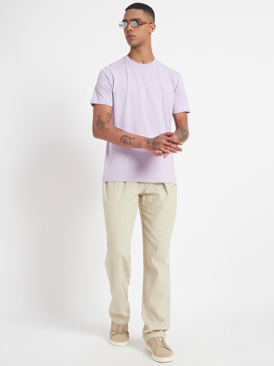 Plain Lavender Elite Stretch Cotton Tee