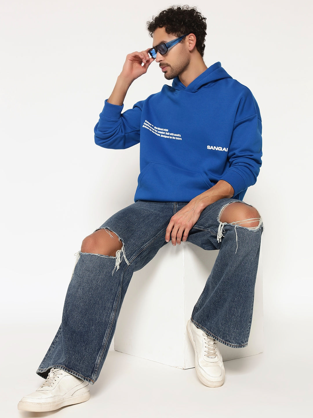 Royal Blue Unisex Oversized Hoodie