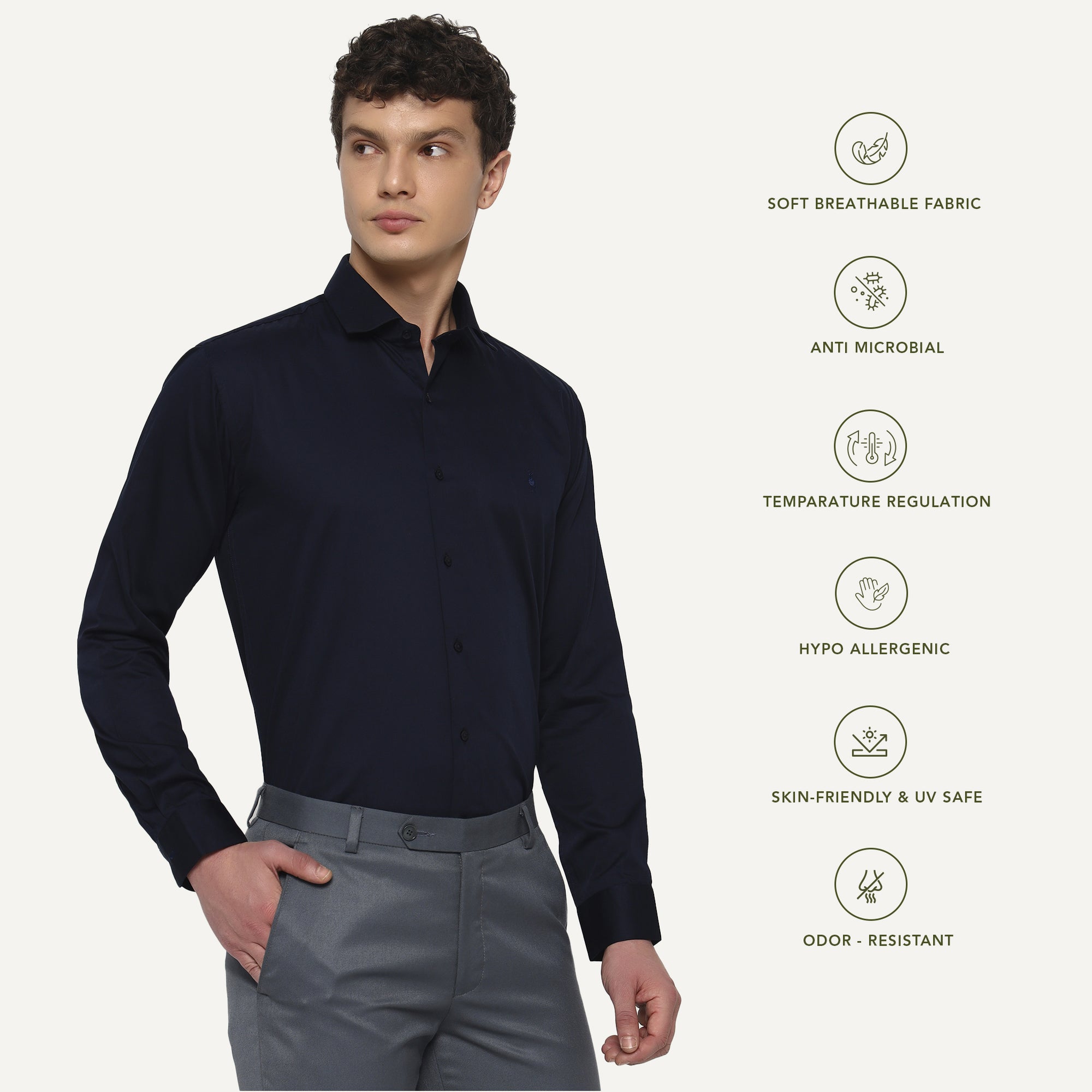 Wild Navy Bamboo Shirt