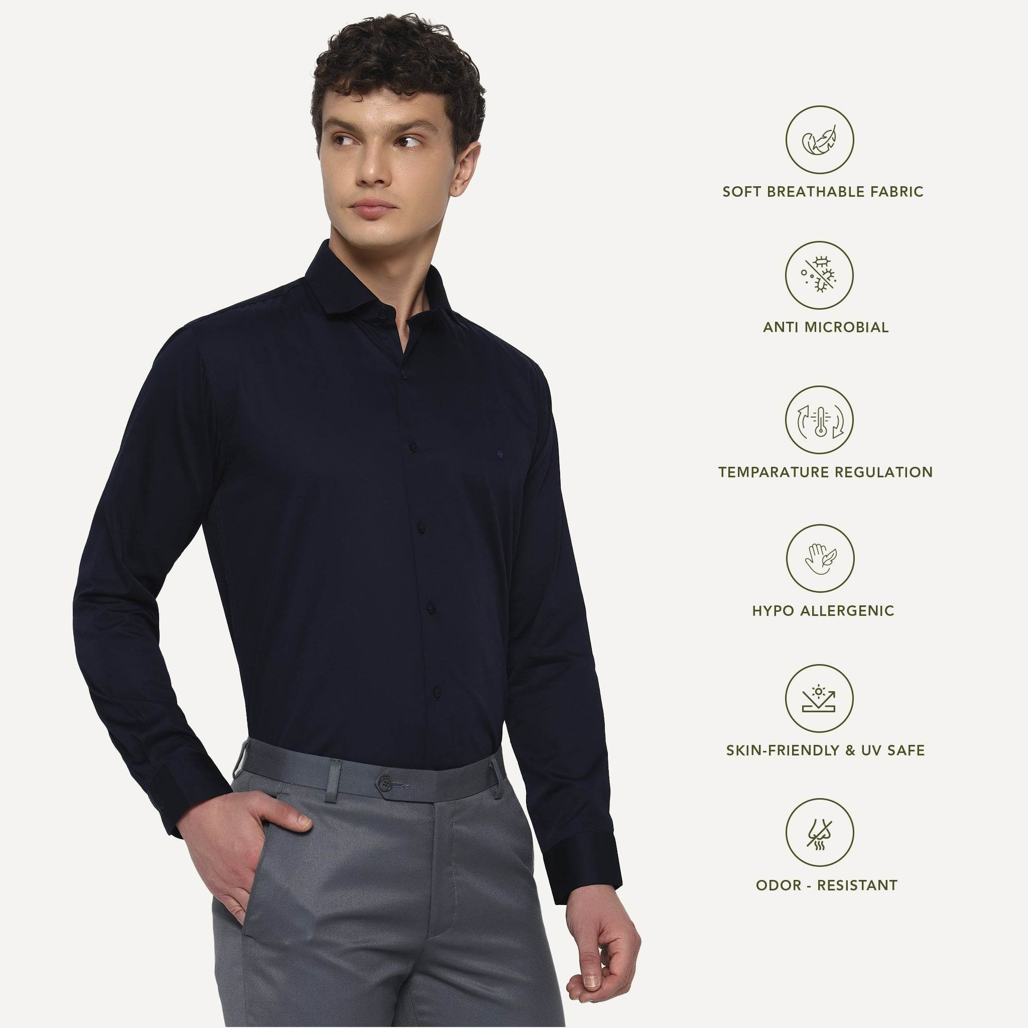 Wild Navy Bamboo Shirt - Sangai
