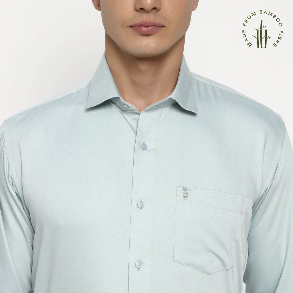 Aqua Cyan Bamboo Shirt - Sangai
