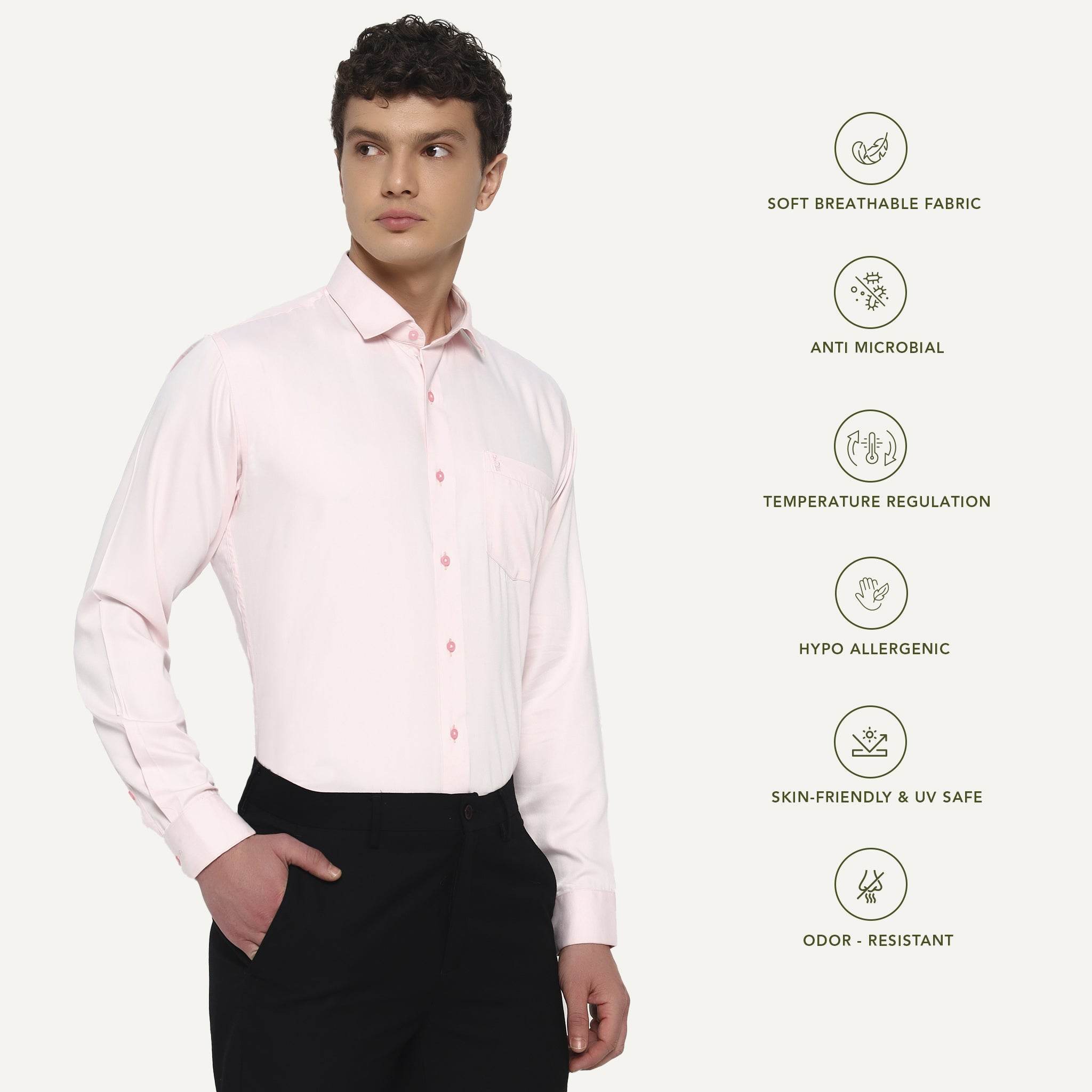 Blush Pink Bamboo Shirt - Sangai