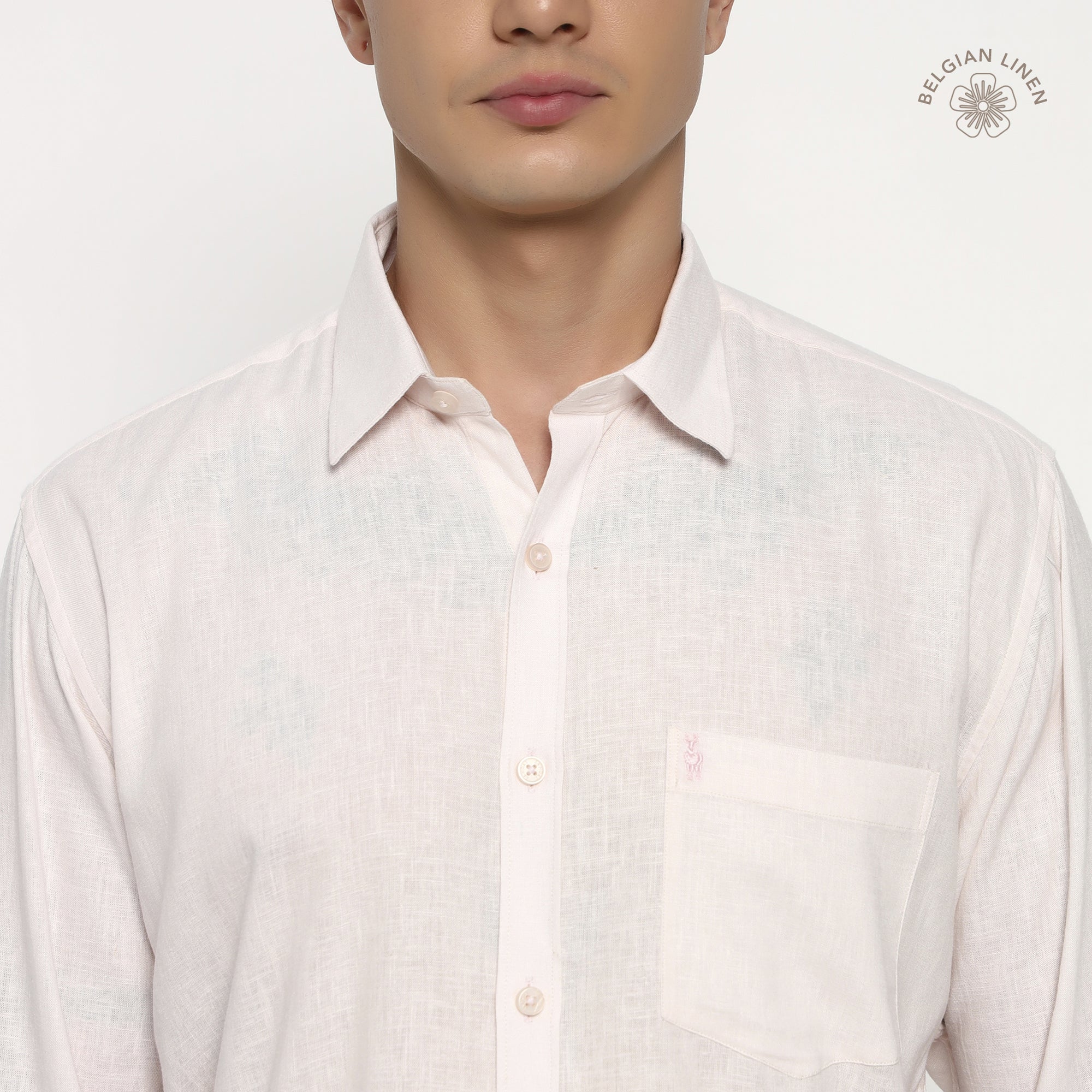 Barely Pink Belgian Linen Shirt