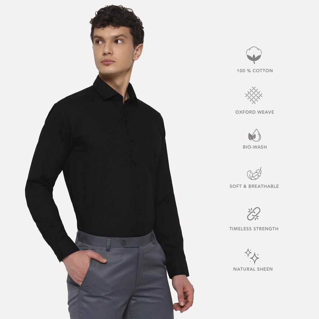 Black Oxford Cotton Shirt - Sangai