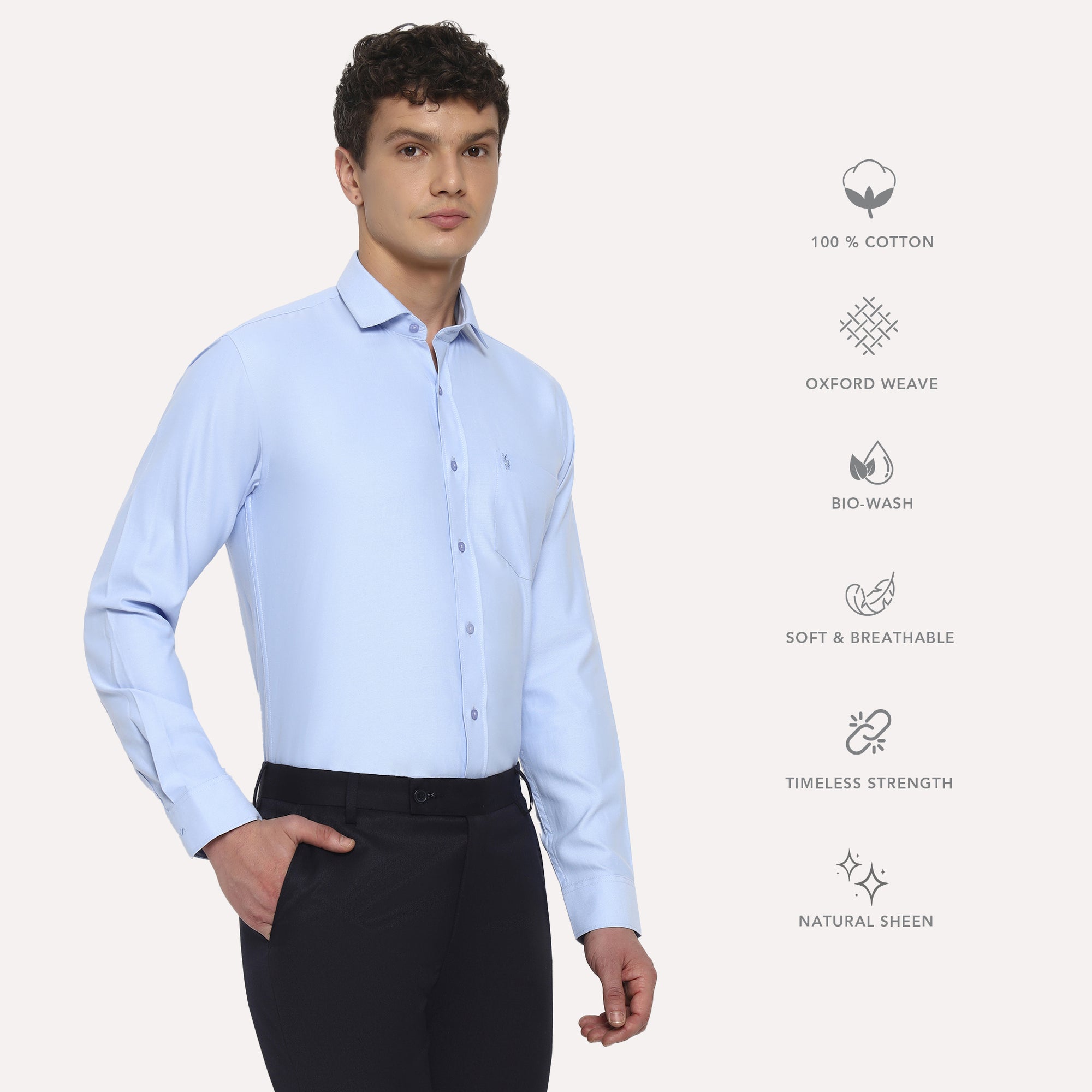Sky Blue Oxford Cotton Shirt