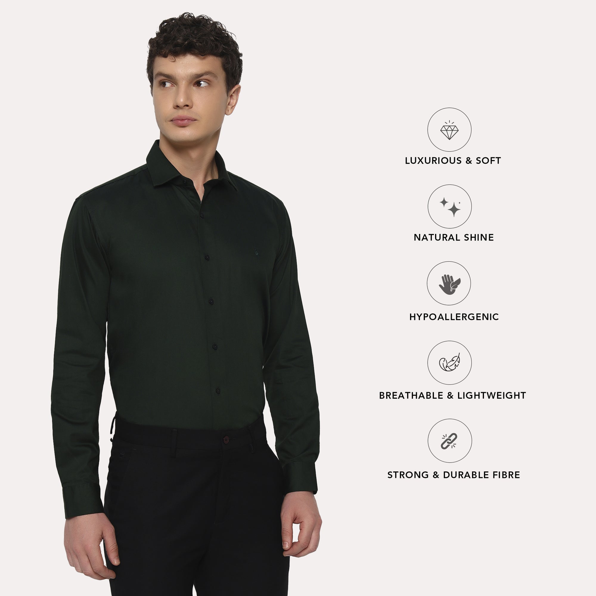 Forest Green Satin Shirt
