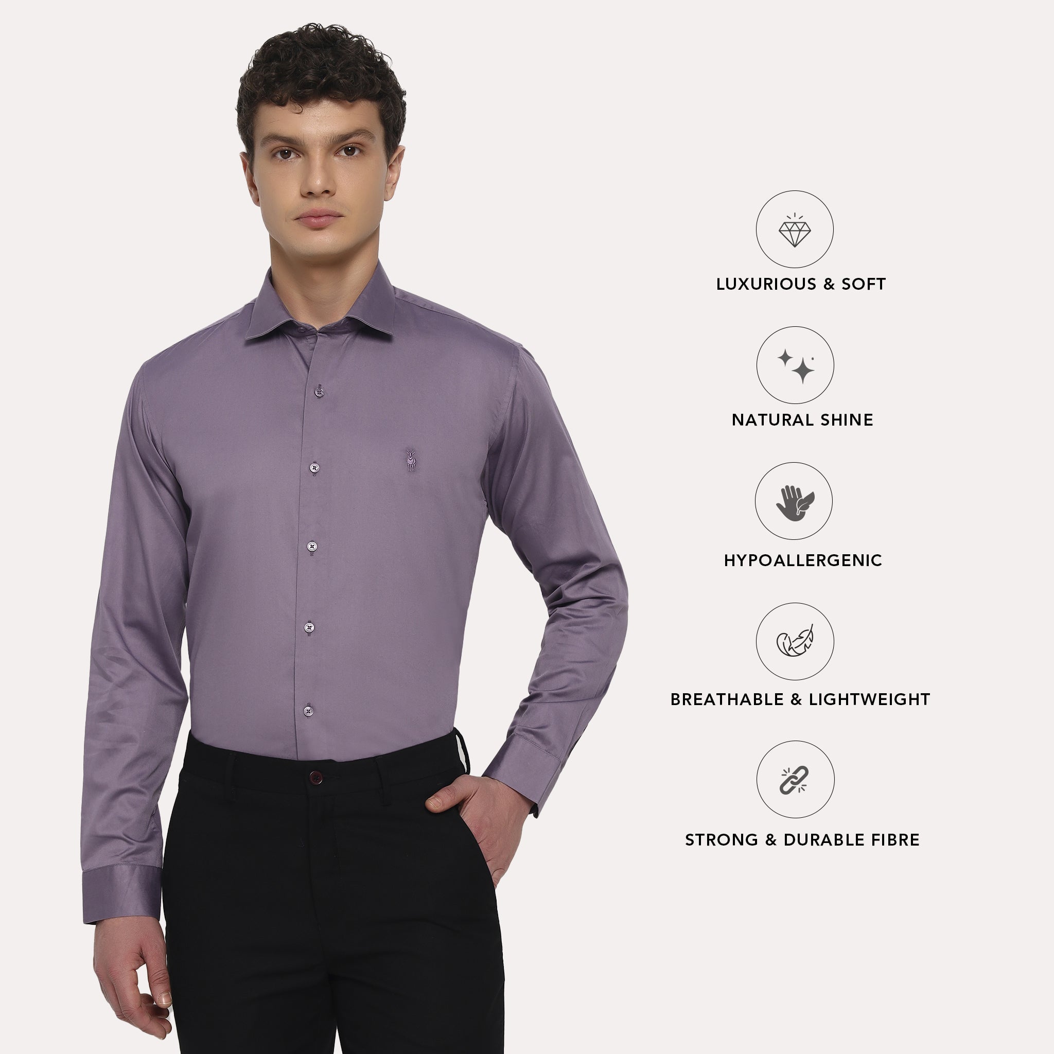 Dusty Purple Satin Shirt